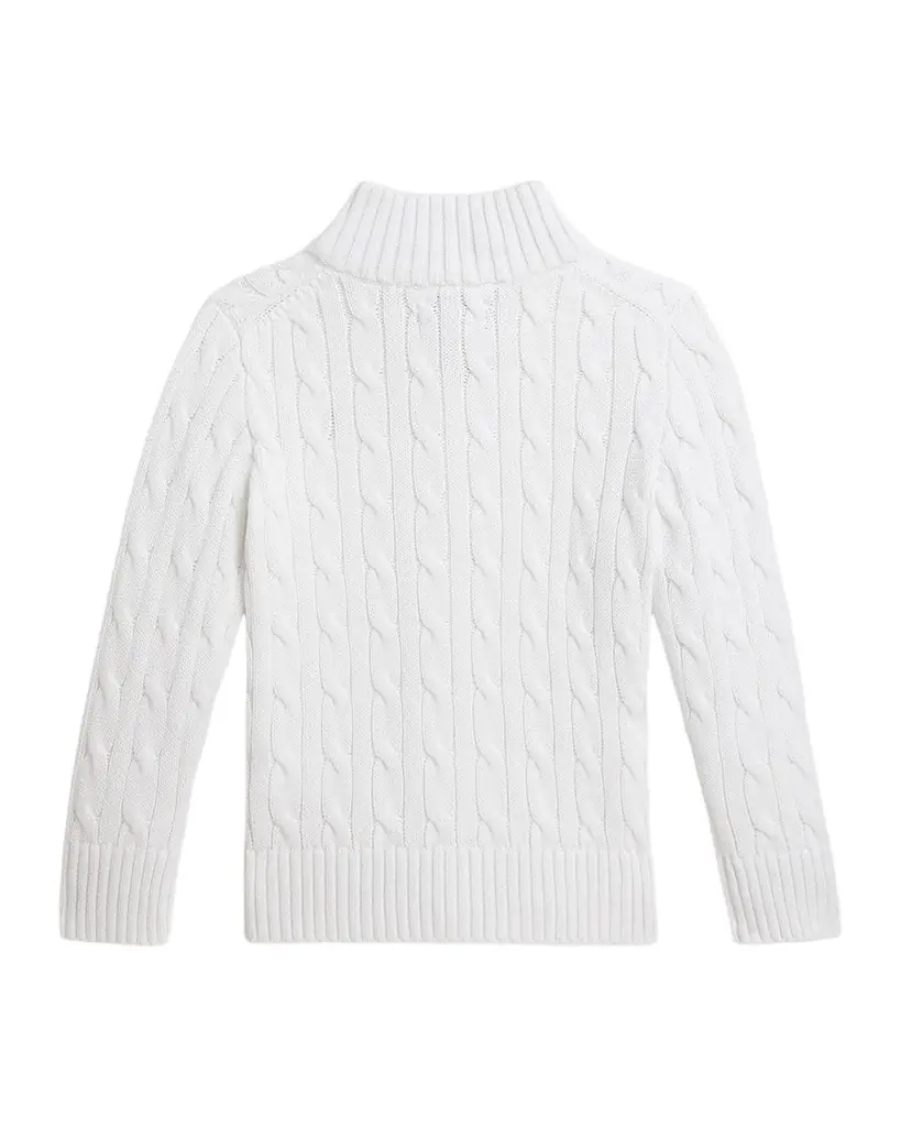 Boy's Cable-Knit Cotton Full-Zip Sweater Boy's Cable-Knit Cotton Full-Zip Sweater