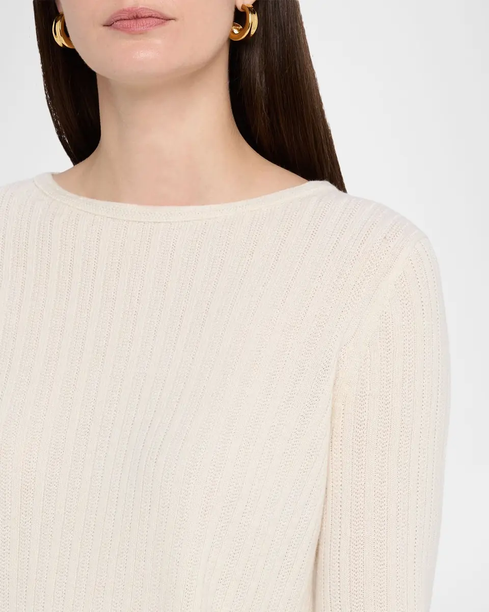 Lafayette 148 New York Mixed-Stitch Crewneck Sweater | Thumbnail 5 Lafayette 148 New York Mixed-Stitch Crewneck Sweater | Thumbnail 5