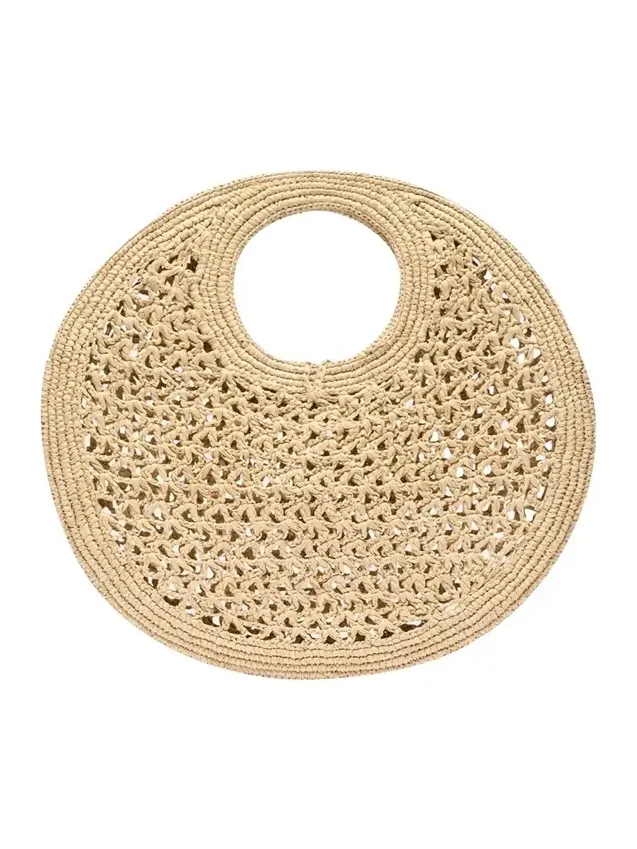 Le Petite Crochet Raffia Top-Handle Bag