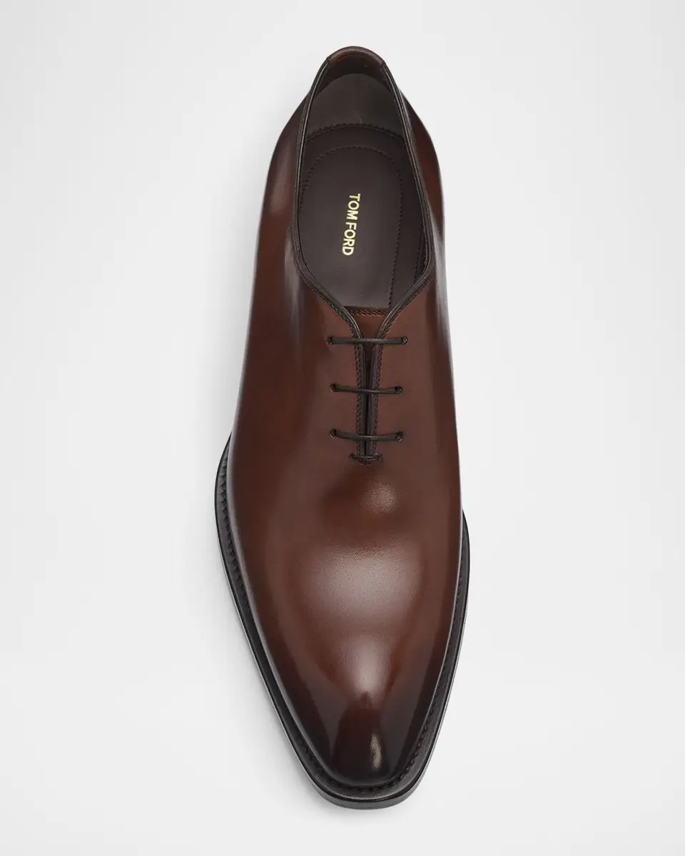 Tom Ford Men's Wholecut Leather Oxford Shoes | Thumbnail 4