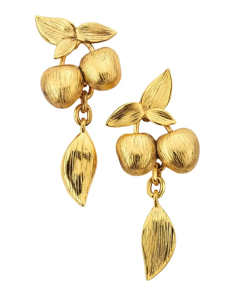 Saint Laurent Textured Cherry Earrings | Image 1 Saint Laurent Textured Cherry Earrings | Image 1