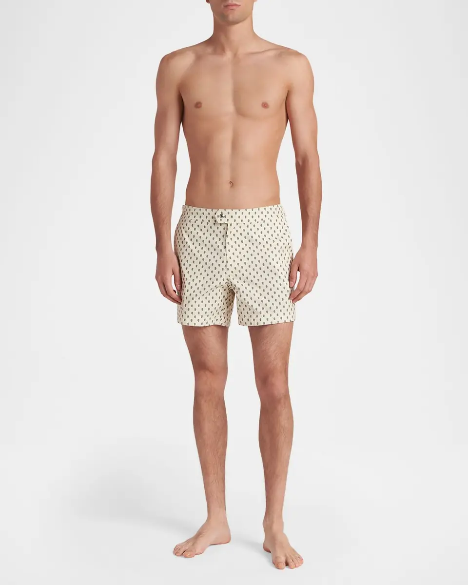 Tom Ford Men's Paisley-Print Swim Shorts | Thumbnail 2