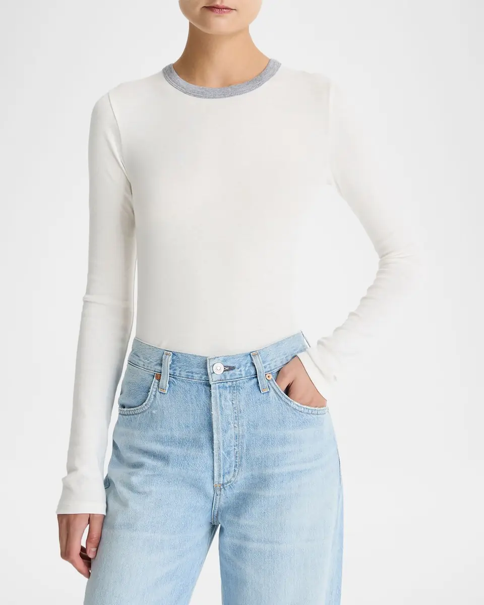 Vince Long-Sleeve Crewneck Tee | Thumbnail 3 Vince Long-Sleeve Crewneck Tee | Thumbnail 3