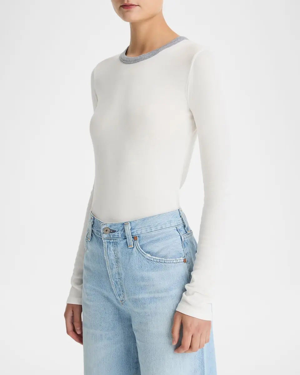 Vince Long-Sleeve Crewneck Tee | Thumbnail 4 Vince Long-Sleeve Crewneck Tee | Thumbnail 4