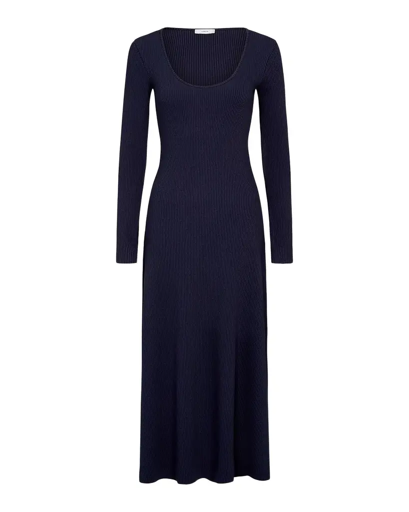Long-Sleeve Rib-Knit Midi Dress Long-Sleeve Rib-Knit Midi Dress