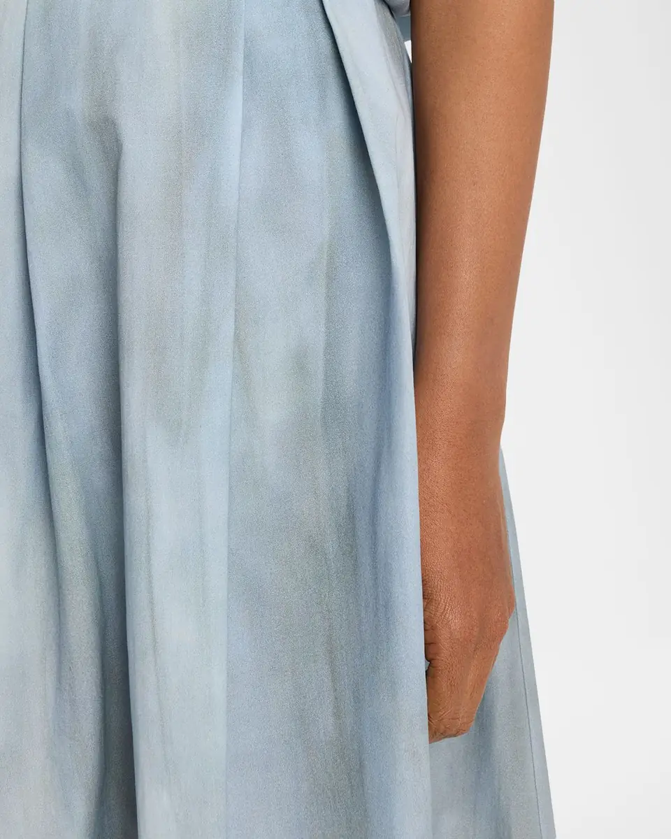 Vince Pleated Washed Ombré Cotton Skirt | Thumbnail 4 Vince Pleated Washed Ombré Cotton Skirt | Thumbnail 4