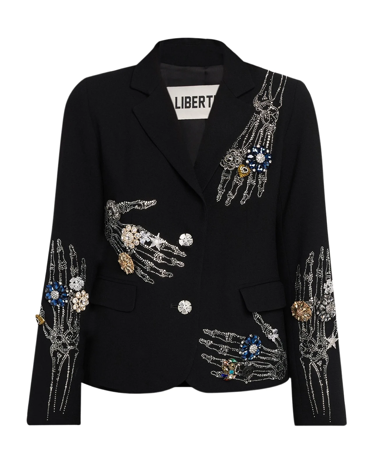 Buried Treasure Embellished Single-Breasted Short Blazer