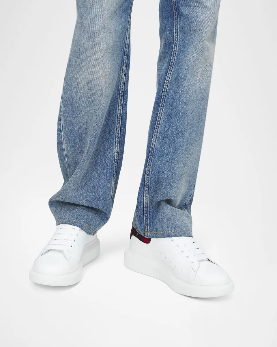Alexander McQueen Men's Oversized Leather Low-Top Sneakers | Thumbnail 2 Alexander McQueen Men's Oversized Leather Low-Top Sneakers | Thumbnail 2