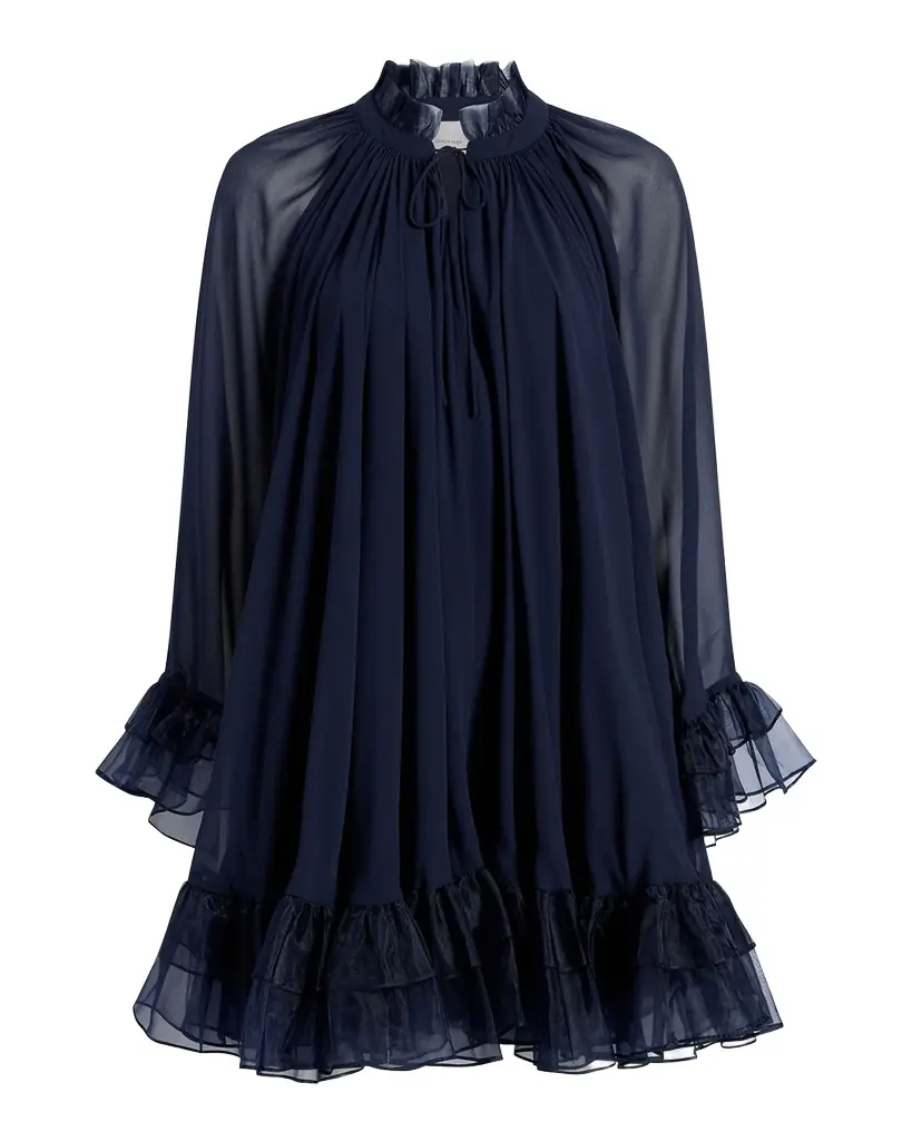 Cinq à Sept Clairette Ruffled Trapeze Mini Dress | Image 1 Cinq à Sept Clairette Ruffled Trapeze Mini Dress | Image 1