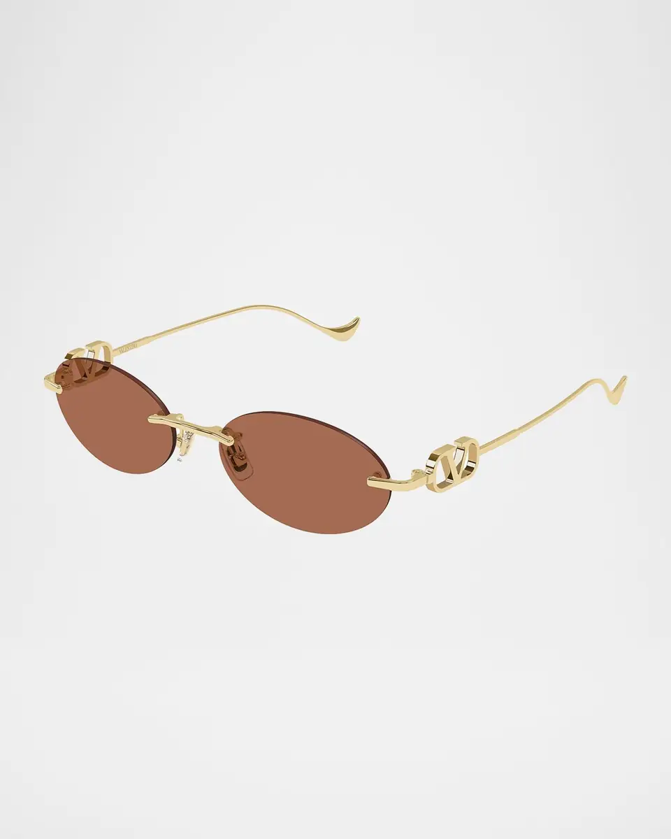 Valentino Garavani VLogo 53mm Metal Oval Sunglasses | Thumbnail 2