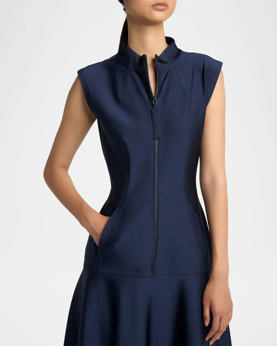 Giorgio Armani Sleeveless Sheer Tiered Zip Maxi Dress | Thumbnail 5
