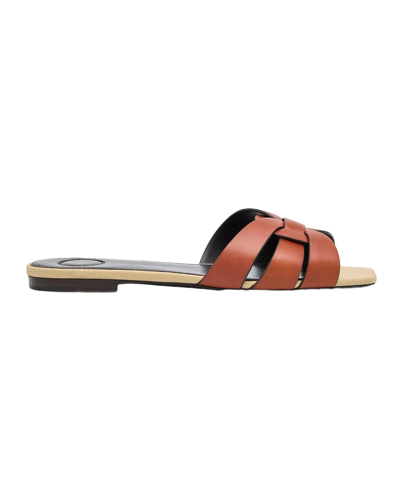 Tribute Woven Leather Flat Sandals