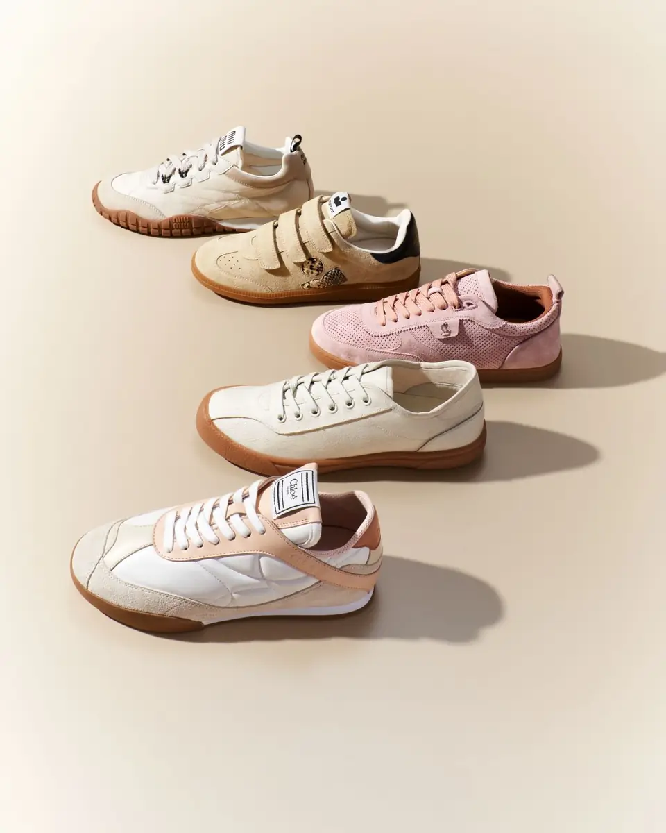 Miu Miu Low-Top Nylon & Leather Sneakers | Thumbnail 2