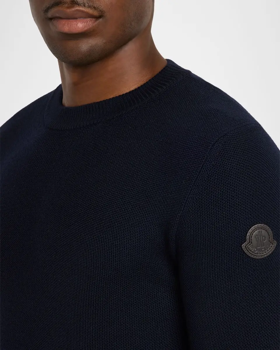 Moncler Men's Wool Knit Crewneck Sweater | Thumbnail 4 Moncler Men's Wool Knit Crewneck Sweater | Thumbnail 4