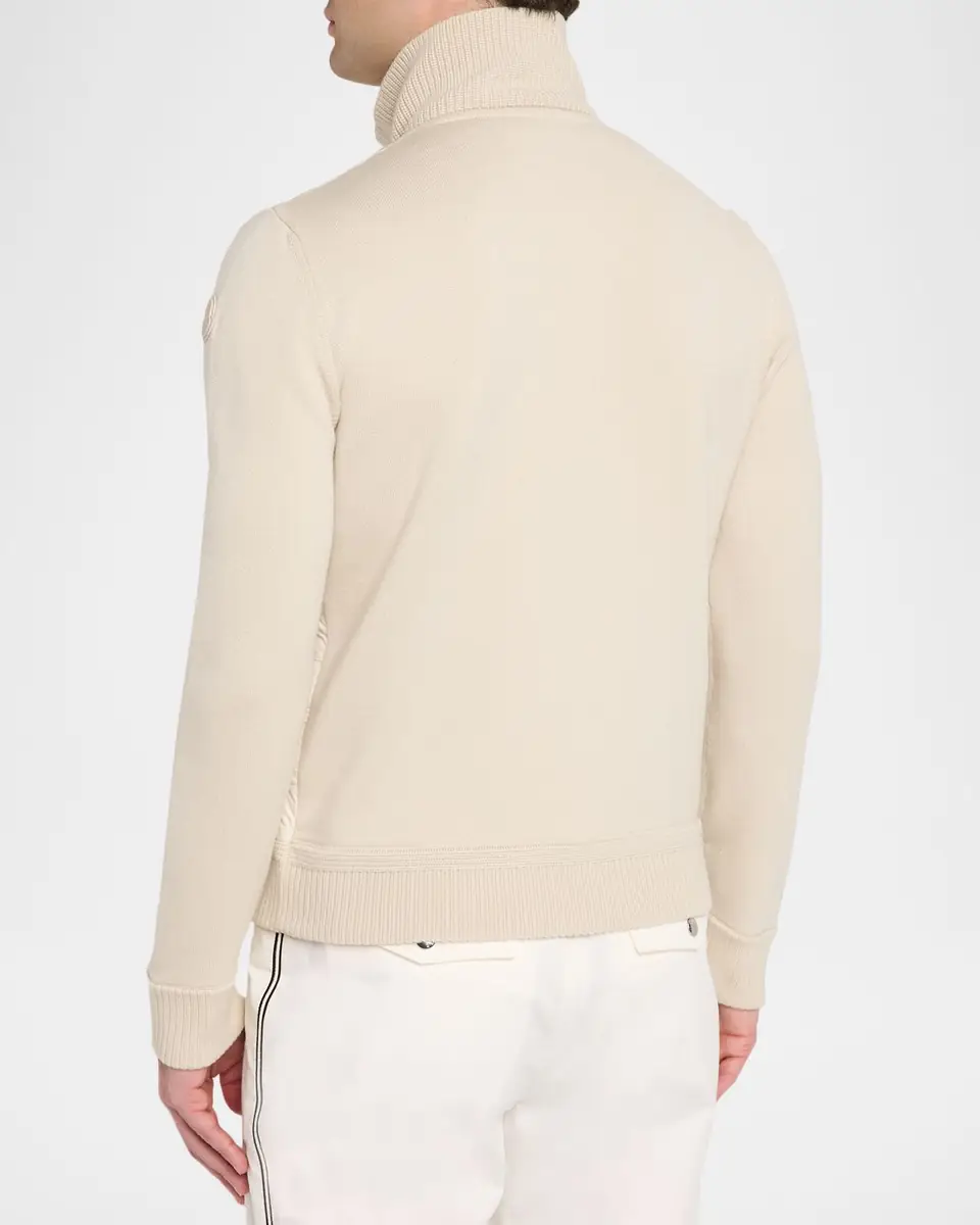 Moncler en's Padded Zip-Up Wool Cardigan | Thumbnail 3
