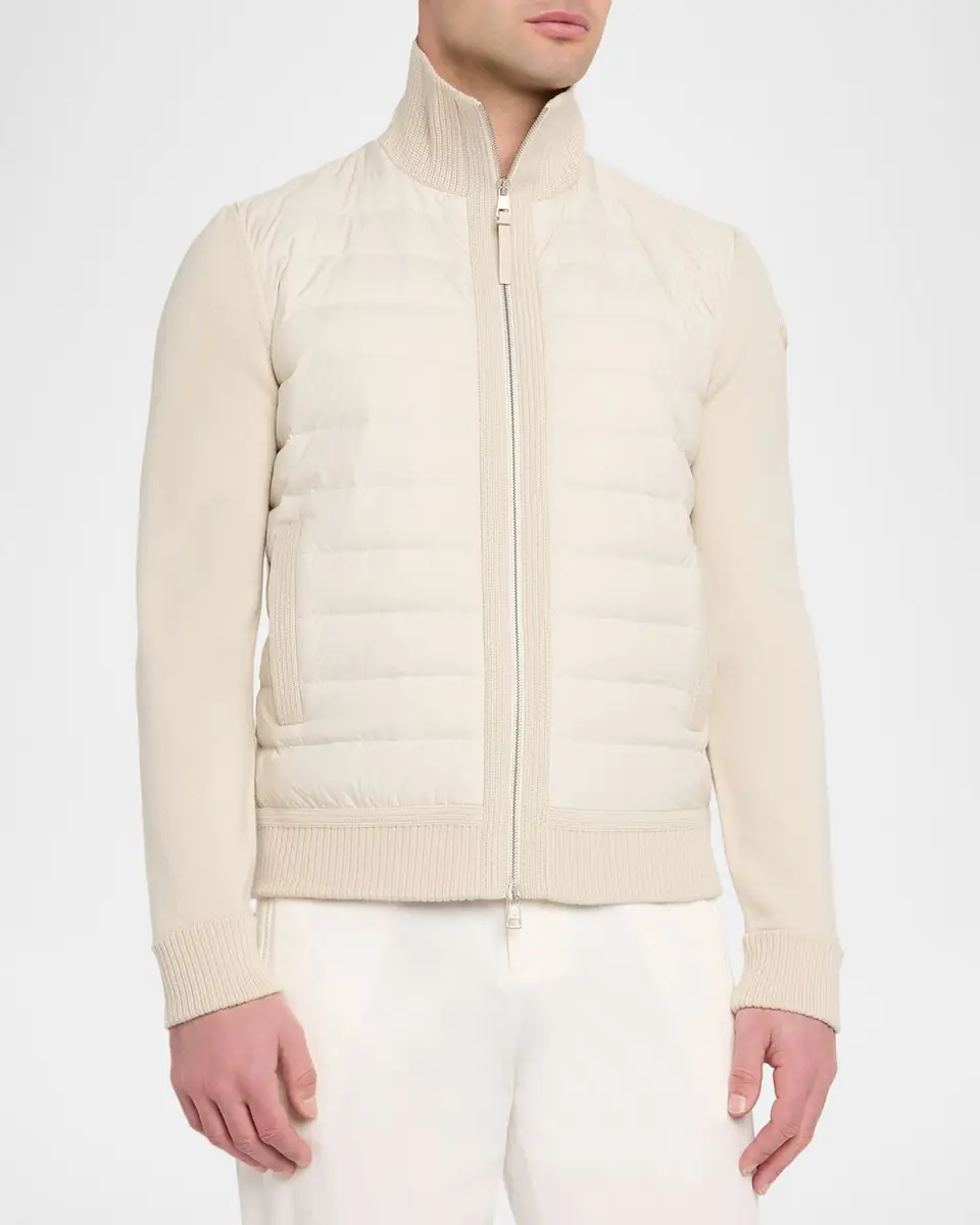 Moncler en's Padded Zip-Up Wool Cardigan | Thumbnail 4