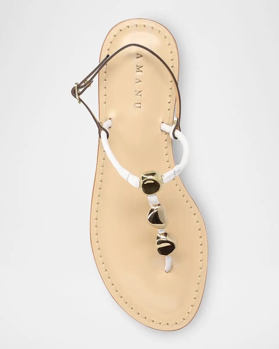 AMANU The Nairobi Leather T-Strap Sandals | Thumbnail 4