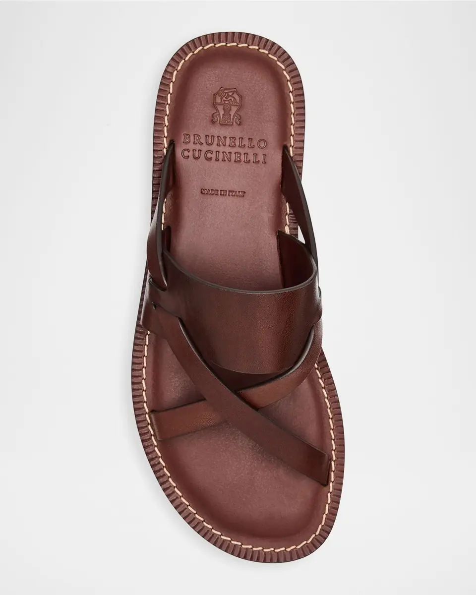 Brunello Cucinelli Men's Strappy Leather Sandals | Thumbnail 3 Brunello Cucinelli Men's Strappy Leather Sandals | Thumbnail 3