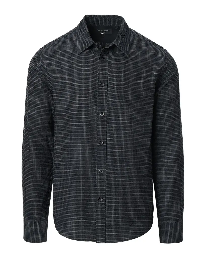 Rag & Bone Men 's Tomlin Cotton Crosshatch Button-Down Shirt | Image 1 Rag & Bone Men 's Tomlin Cotton Crosshatch Button-Down Shirt | Image 1