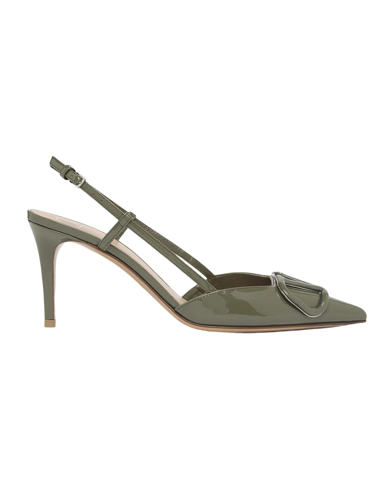 80mm VLogo Signature Patent Leather Slingback Pumps