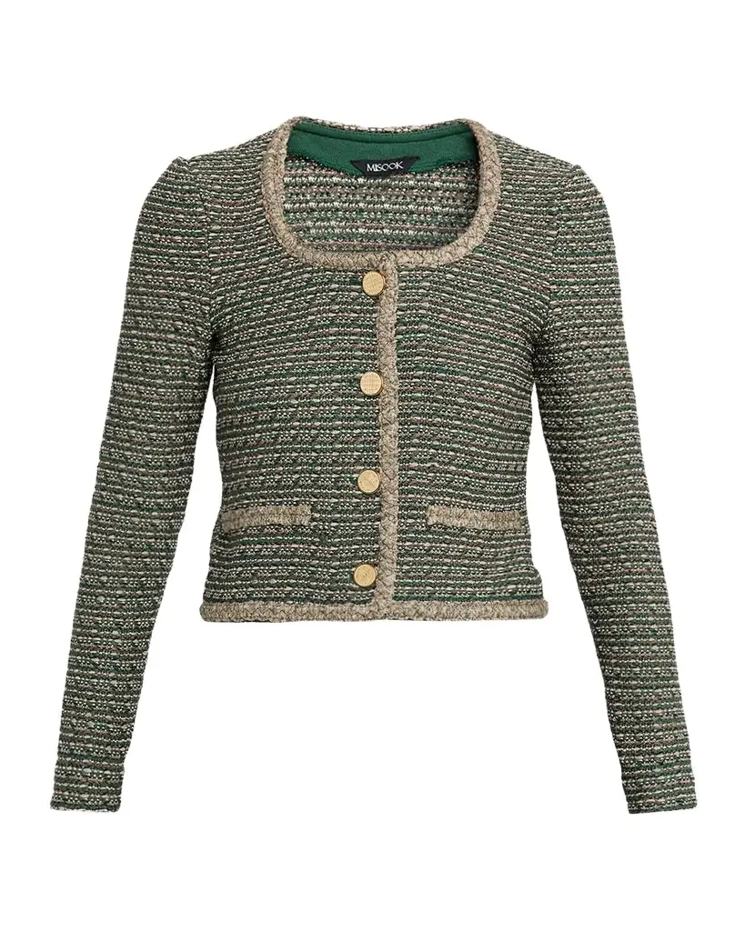 Misook Braid-Trim Tweed Jacket | Image 1 Misook Braid-Trim Tweed Jacket | Image 1