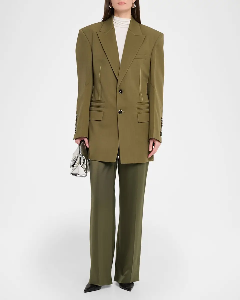 Christopher John Rogers Oversized Cinched-Back Single-Breasted Jacket | Thumbnail 2 Christopher John Rogers Oversized Cinched-Back Single-Breasted Jacket | Thumbnail 2