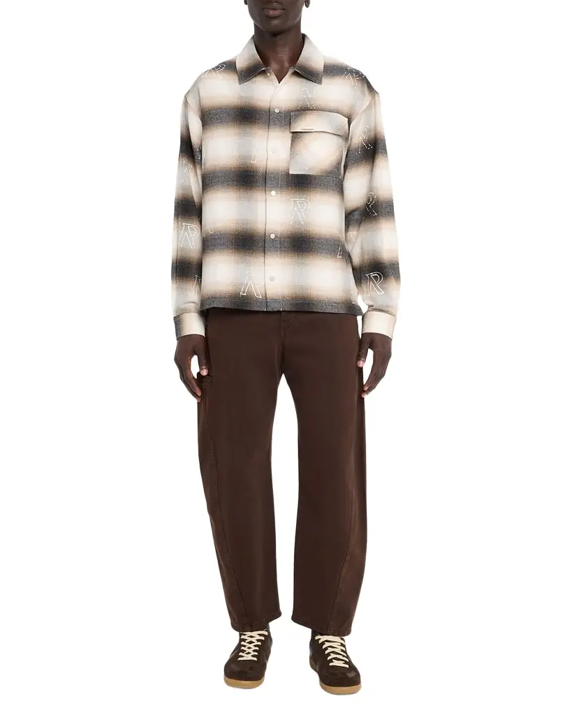REPRESENT Men's All-Over Initial Flannel Snap-Front Shirt | Image 1 REPRESENT Men's All-Over Initial Flannel Snap-Front Shirt | Image 1