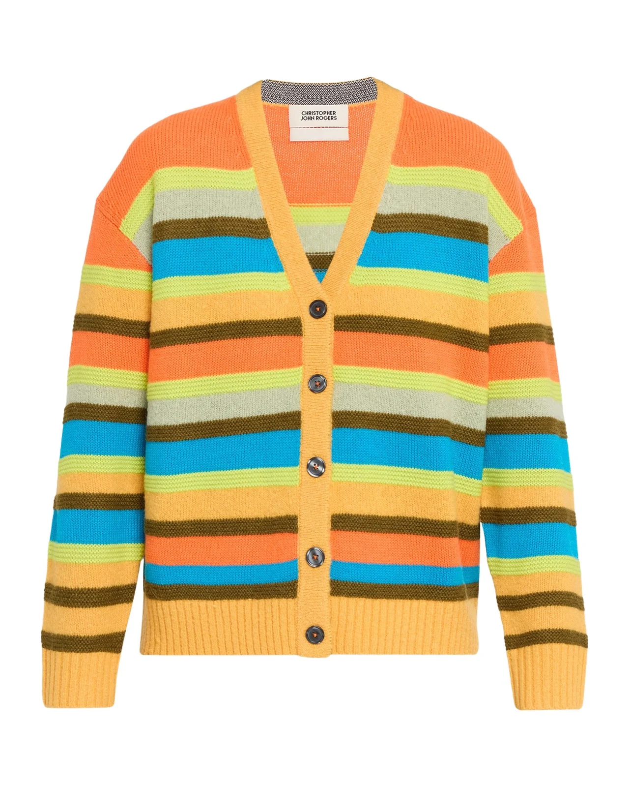 Multi-Stitch Relaxed Striped Cardigan Multi-Stitch Relaxed Striped Cardigan