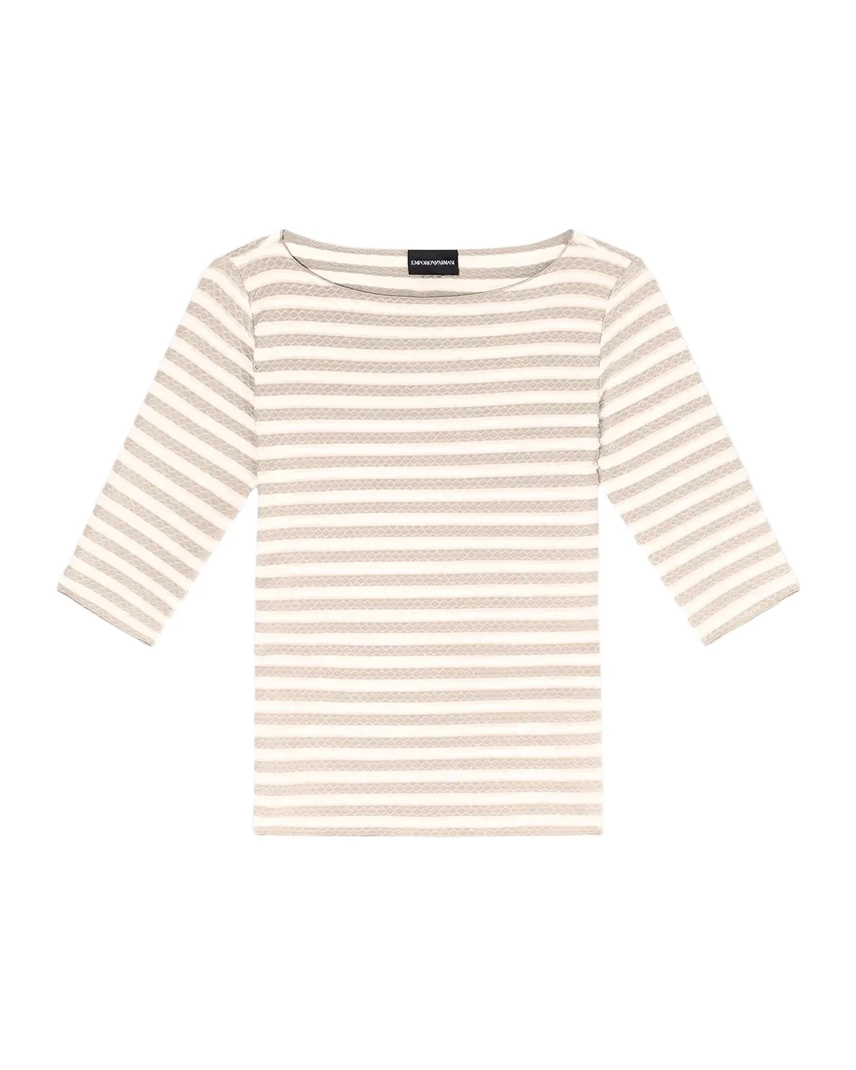 Emporio Armani Stripe Elbow-Sleeve Jersey Tee