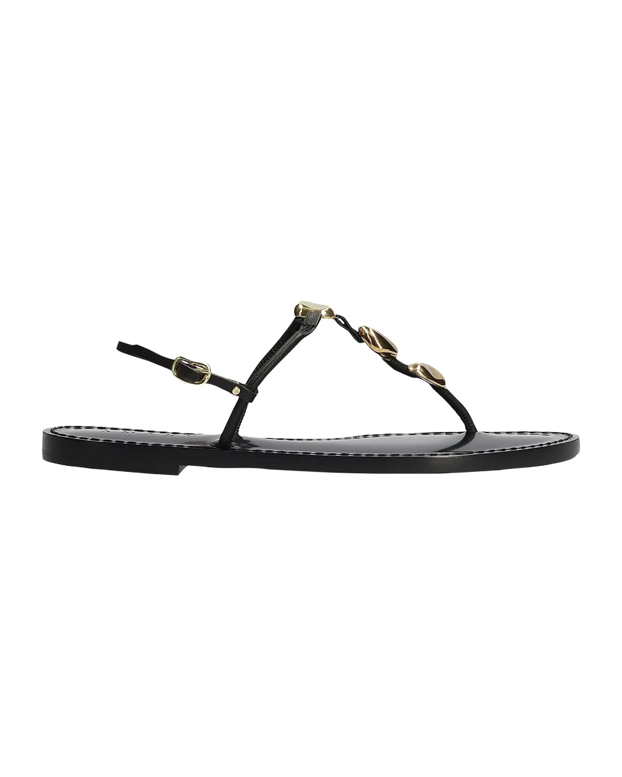 AMANU The Nairobi Leather T-Strap Sandals