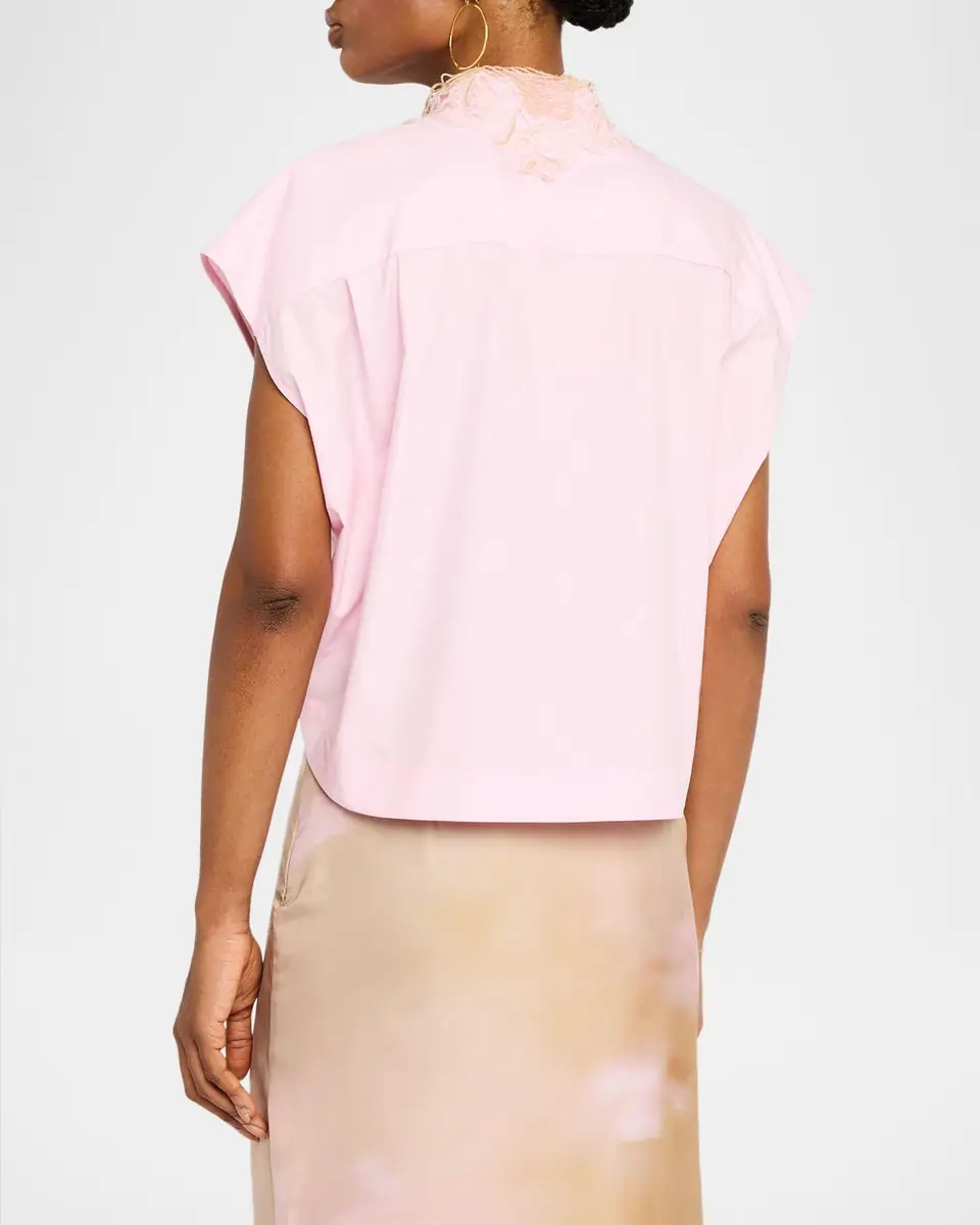 FABIANA FILIPPI Lace-Trim Cotton Poplin Shirt | Thumbnail 2 FABIANA FILIPPI Lace-Trim Cotton Poplin Shirt | Thumbnail 2