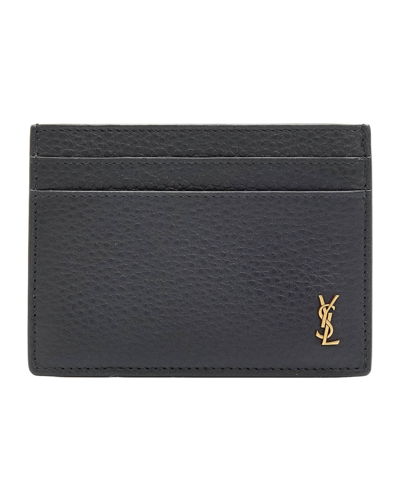 Men's Tiny Cassandre YSL Card Holder in Grained Leather Men's Tiny Cassandre YSL Card Holder in Grained Leather