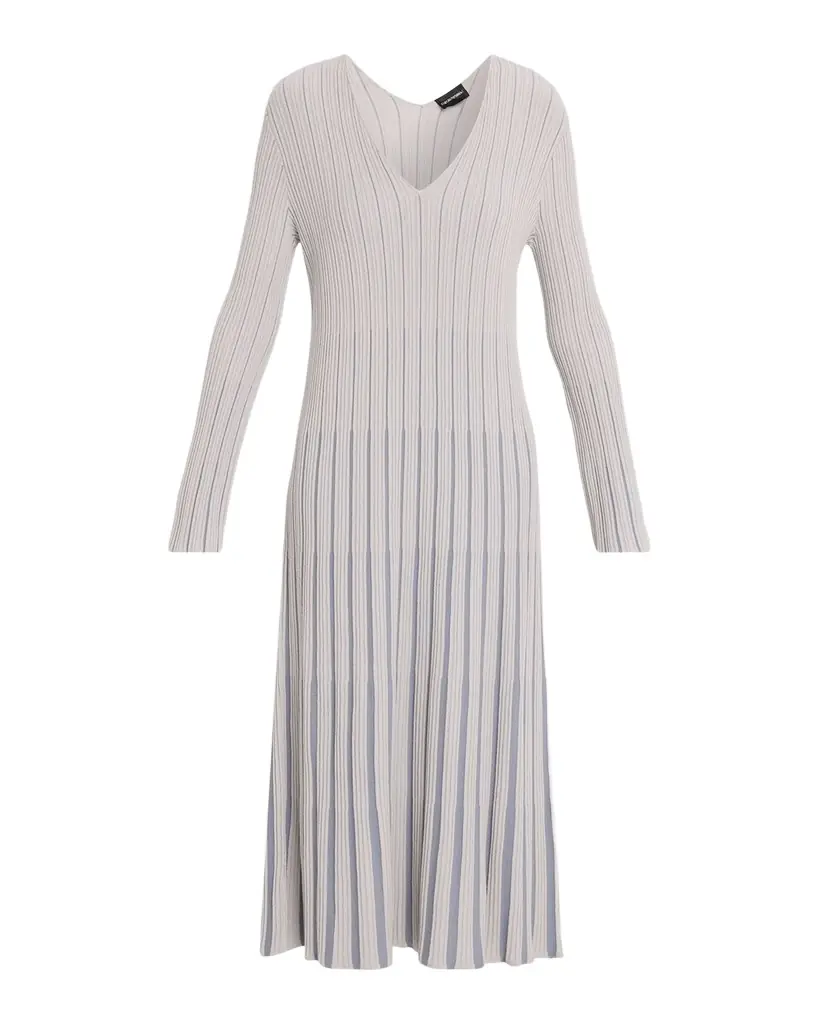 Emporio Armani Long-Sleeve V-Neck Midi Dress | Image 1 Emporio Armani Long-Sleeve V-Neck Midi Dress | Image 1