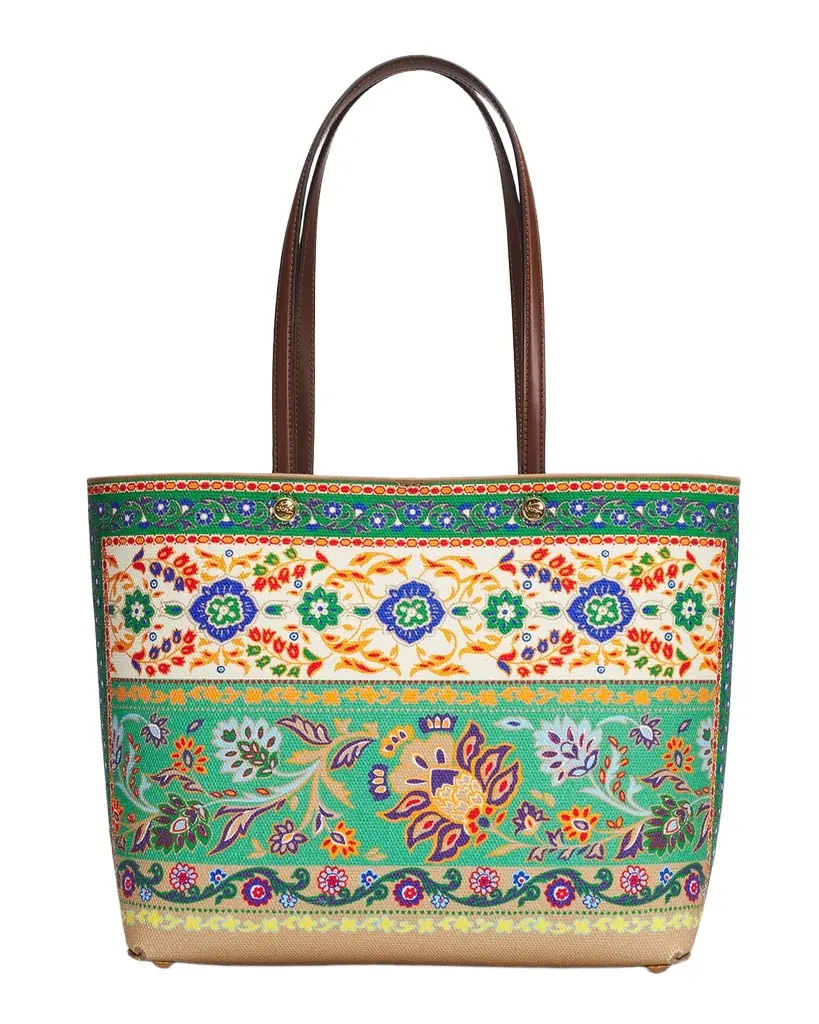 Etro Essential Medium Floral-Print Canvas Shopper Tote Bag | Image 1 Etro Essential Medium Floral-Print Canvas Shopper Tote Bag | Image 1