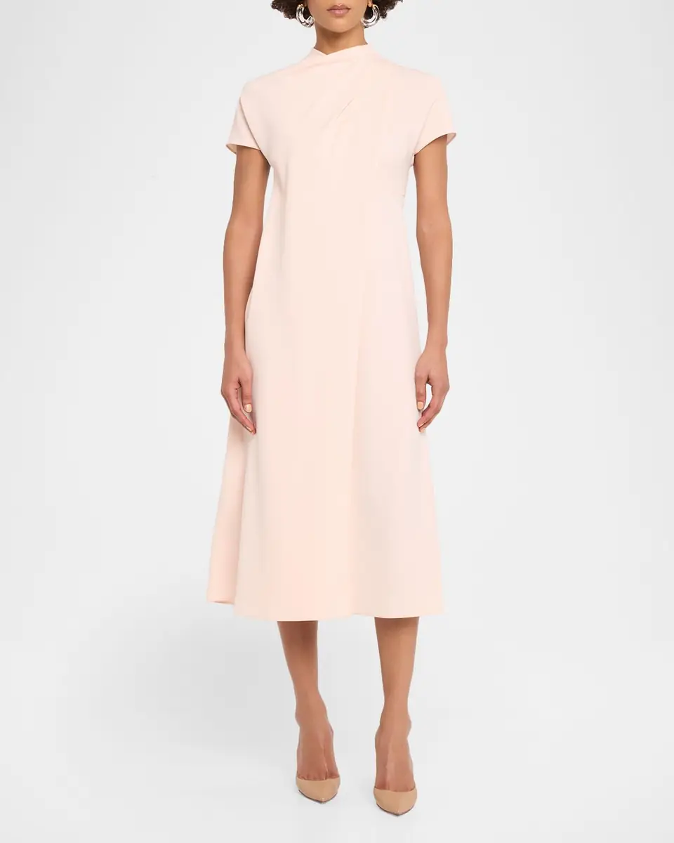 Emporio Armani Technical Cady Midi Dress | Thumbnail 2 Emporio Armani Technical Cady Midi Dress | Thumbnail 2