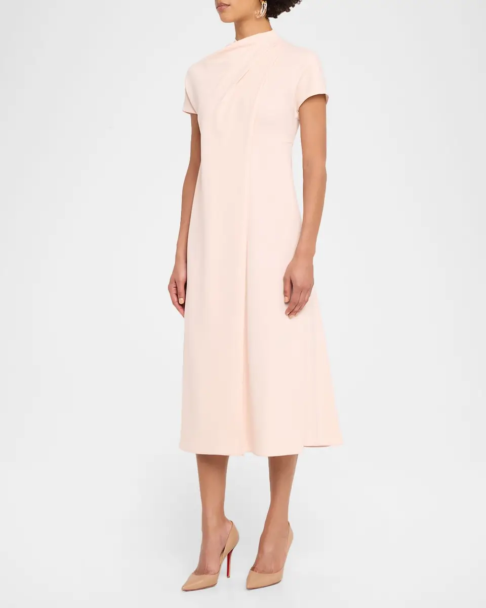Emporio Armani Technical Cady Midi Dress | Thumbnail 4 Emporio Armani Technical Cady Midi Dress | Thumbnail 4