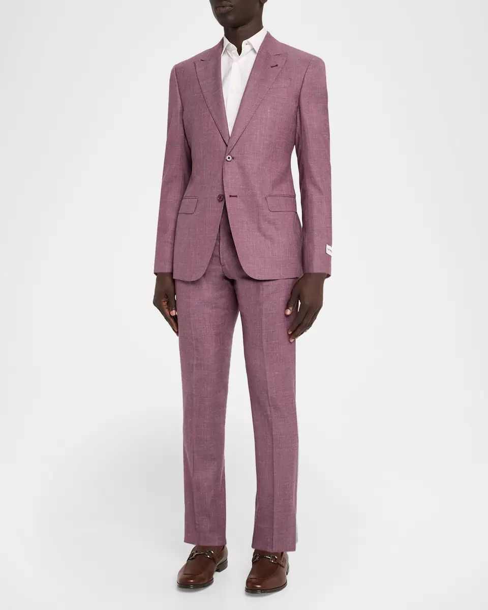 Emporio Armani Men's G Line Sharkskin Wool, Silk and Linen Two-Piece Suit | Thumbnail 2 Emporio Armani Men's G Line Sharkskin Wool, Silk and Linen Two-Piece Suit | Thumbnail 2