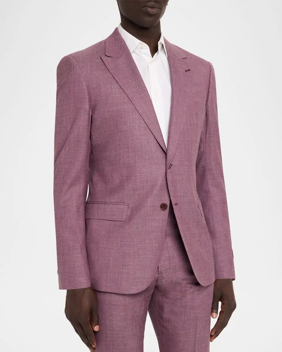Emporio Armani Men's G Line Sharkskin Wool, Silk and Linen Two-Piece Suit | Thumbnail 4 Emporio Armani Men's G Line Sharkskin Wool, Silk and Linen Two-Piece Suit | Thumbnail 4