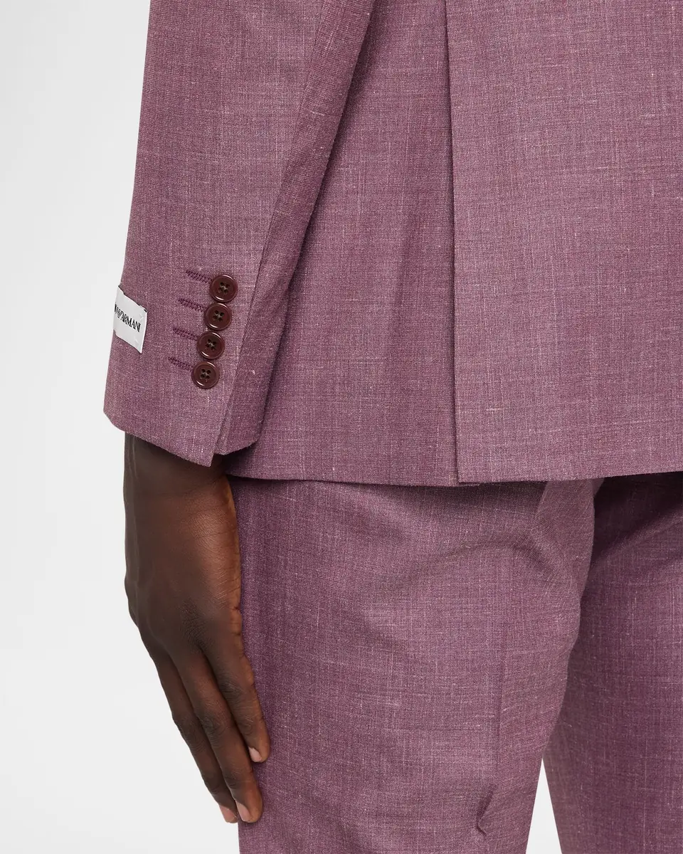 Emporio Armani Men's G Line Sharkskin Wool, Silk and Linen Two-Piece Suit | Thumbnail 9 Emporio Armani Men's G Line Sharkskin Wool, Silk and Linen Two-Piece Suit | Thumbnail 9