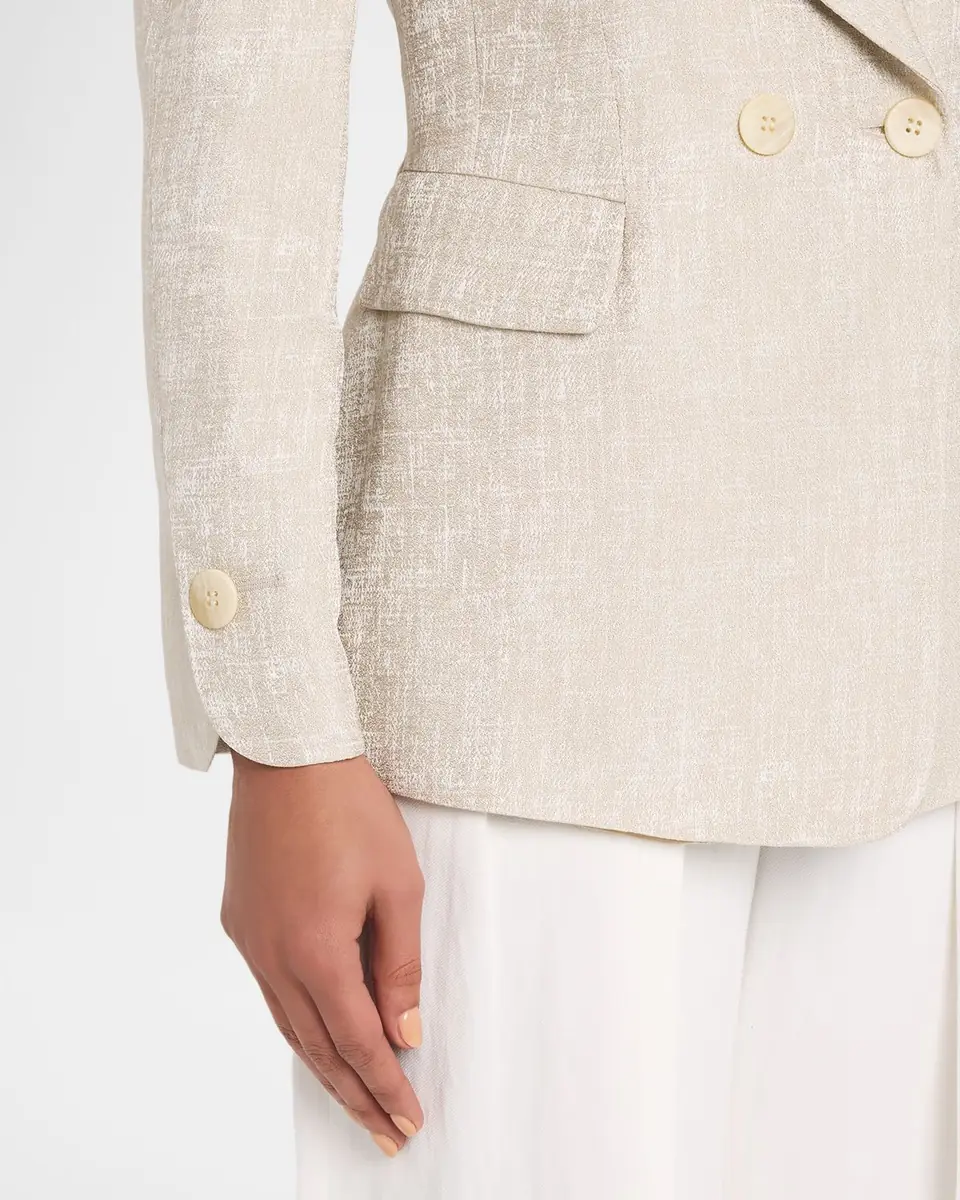Emporio Armani Icon Double-Breasted Armure Jacquard Jacket | Thumbnail 5