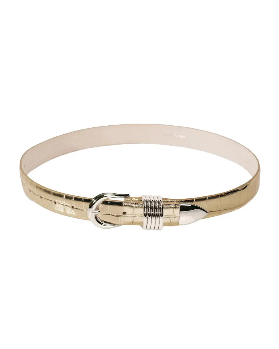 Déhanche Hollyhock Mirror Croc-Embossed Leather Belt | Thumbnail 3