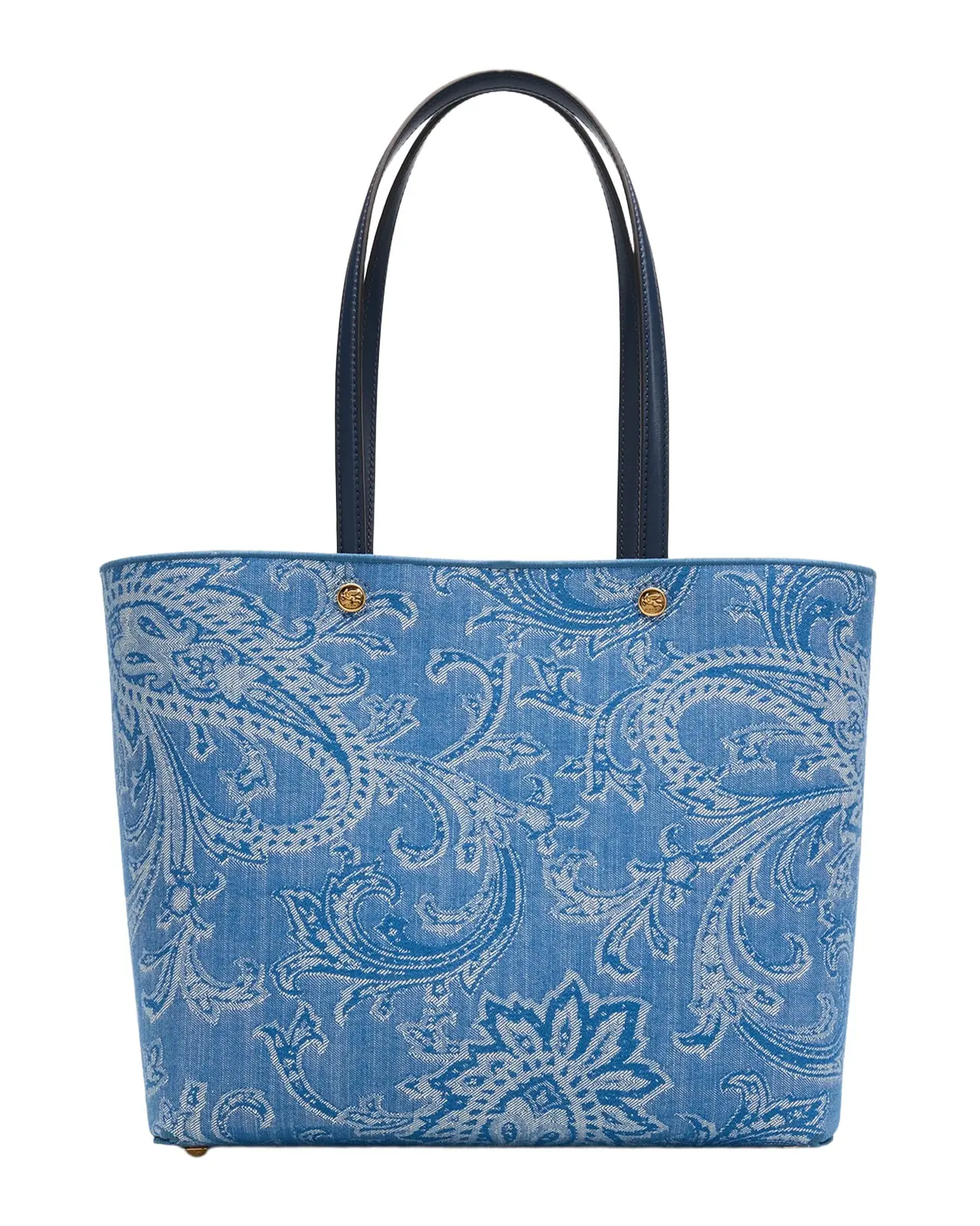 Paisley Jacquard Denim Shopping Tote Bag