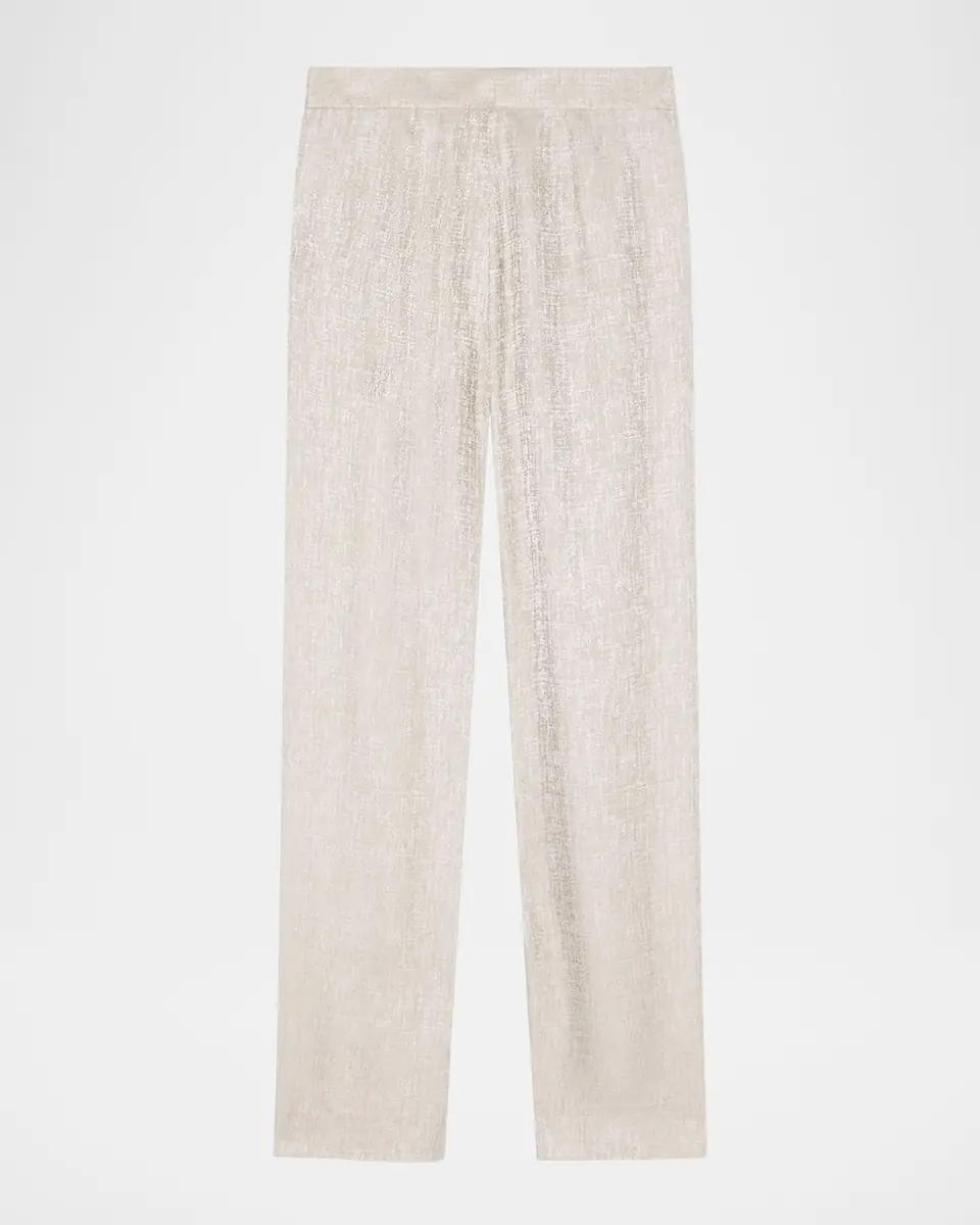 Emporio Armani Straight-Leg Shimmer Viscose Pants | Thumbnail 3 Emporio Armani Straight-Leg Shimmer Viscose Pants | Thumbnail 3