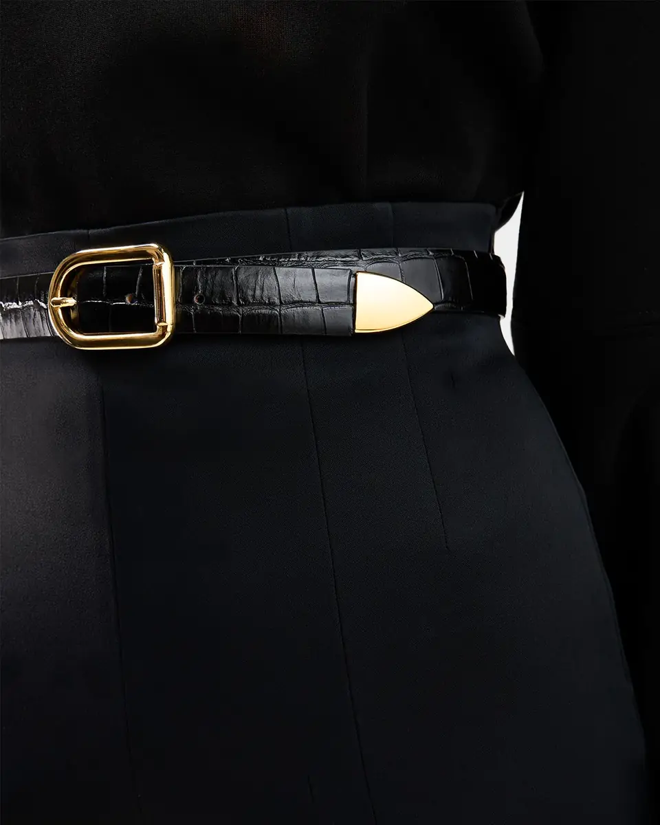 Déhanche Mija Croco Tip Leather Belt | Thumbnail 4