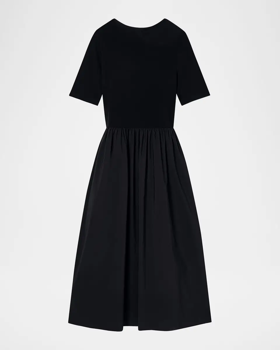 Emporio Armani Viscose Jersey & Taffeta Midi Dress | Thumbnail 2