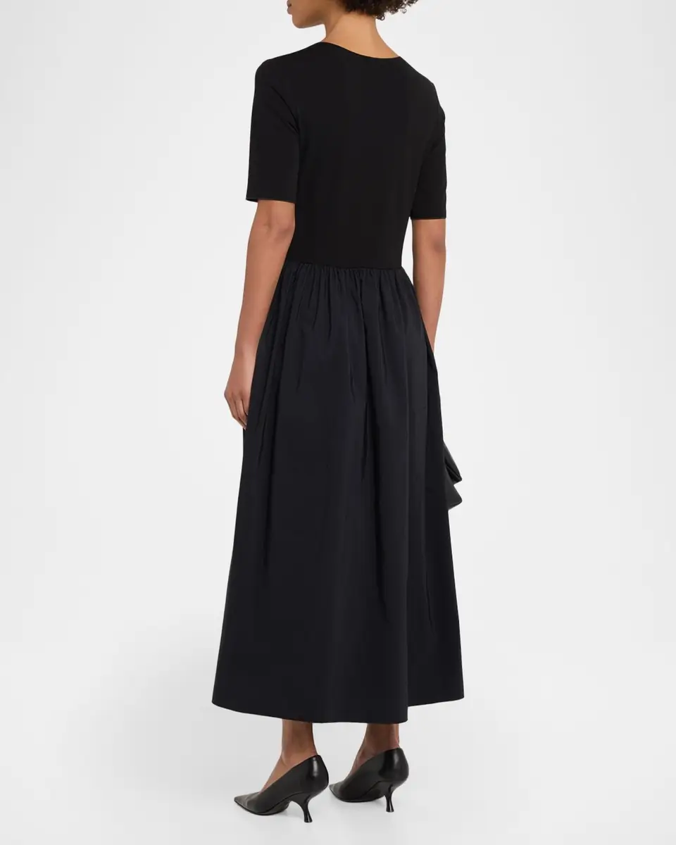 Emporio Armani Viscose Jersey & Taffeta Midi Dress | Thumbnail 3