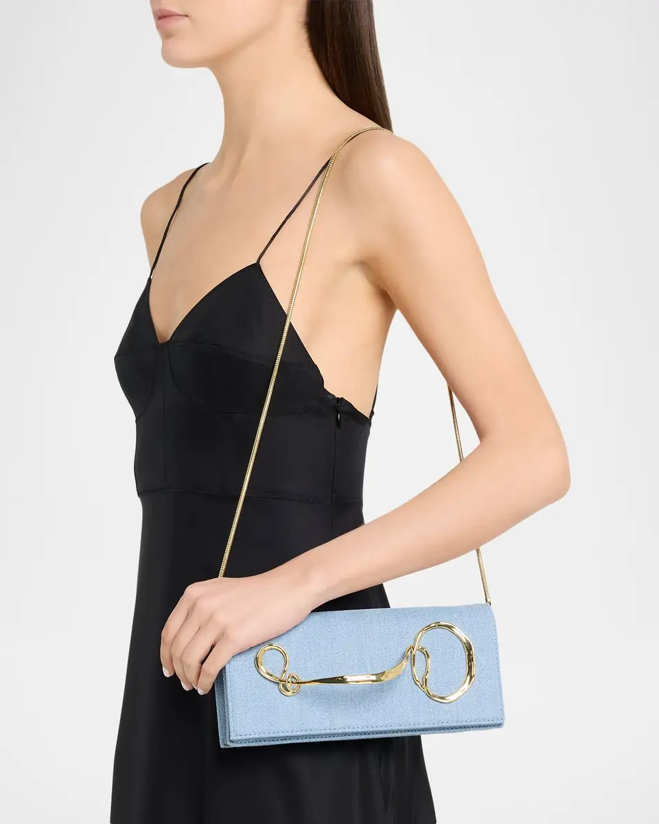 Alexis Bittar Twisted Cotton Chambray Clutch Bag | Thumbnail 2