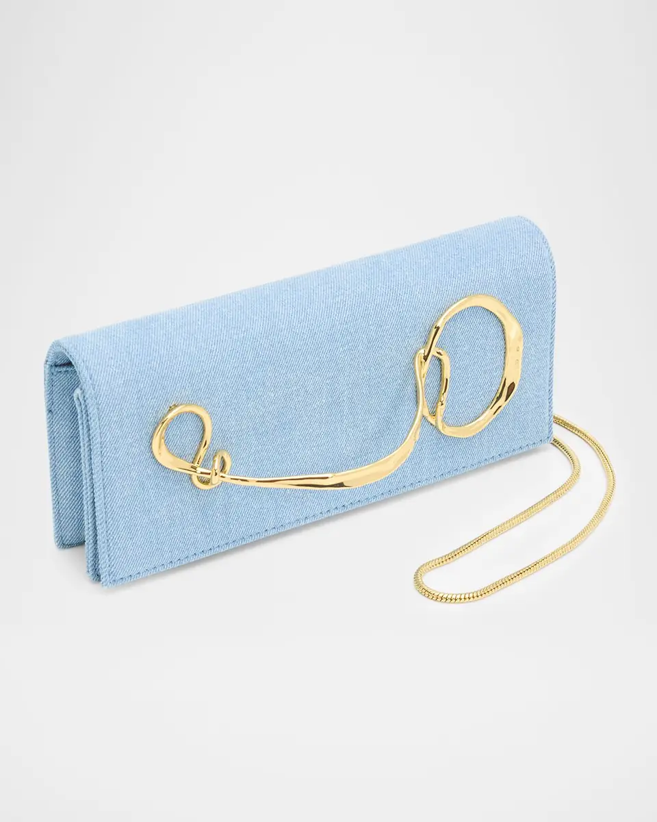 Alexis Bittar Twisted Cotton Chambray Clutch Bag | Thumbnail 6