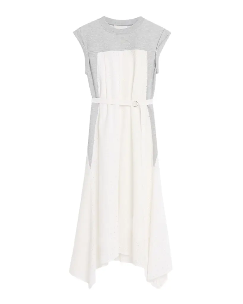 3.1 Phillip Lim Cap-Sleeve Broderie Anglaise Combo Midi Dress | Image 1 3.1 Phillip Lim Cap-Sleeve Broderie Anglaise Combo Midi Dress | Image 1