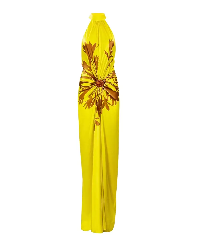 Silvia Tcherassi Koori Gathered Silk Halter Maxi Dress | Image 1 Silvia Tcherassi Koori Gathered Silk Halter Maxi Dress | Image 1